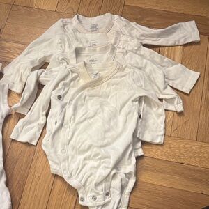 Pack of White Long-Sleeve Baby One-Piece Bodysuits